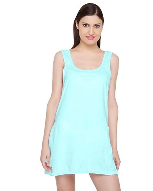 TWGE - Cotton Short Length Camisole for Women - Short Innerwear Petticoat - Kurti Slip - Suit Slip - Pack of 1 - Aqua