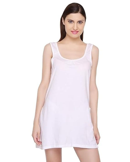 TWGE - Cotton Short Length Camisole for Women - Short Innerwear Petticoat - Kurti Slip - Suit Slip - Pack of 1 - White