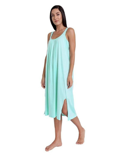 TWGE Cotton Full Length Camisole for Women - Long Innerwear - Color Aqua