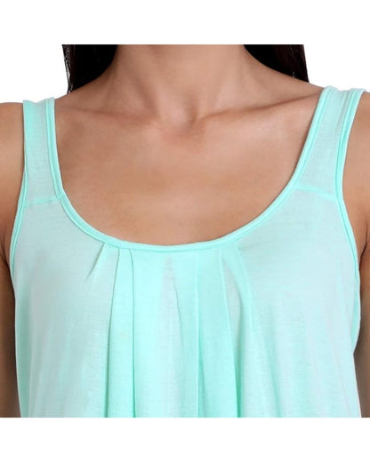 TWGE Cotton Full Length Camisole for Women - Long Innerwear - Color Aqua