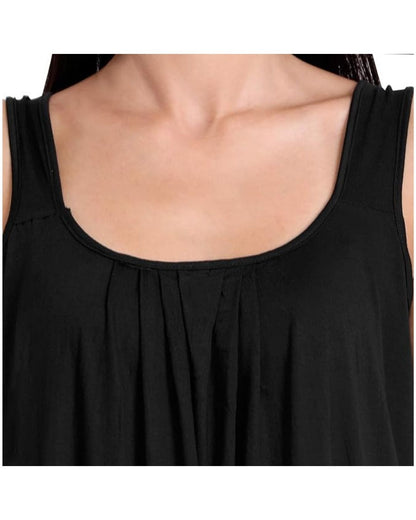 TWGE Cotton Full Length Camisole for Women - Long Innerwear - Color Black