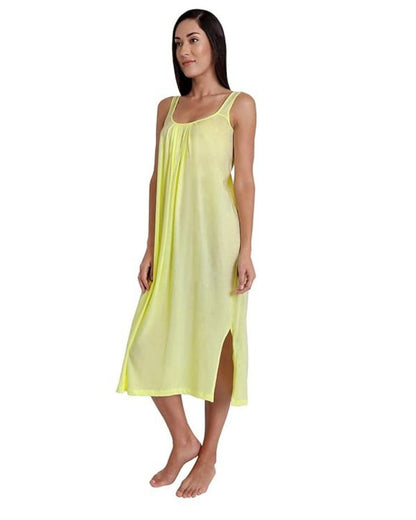 TWGE Cotton Full Length Camisole for Women - Long Innerwear - Color Lemon