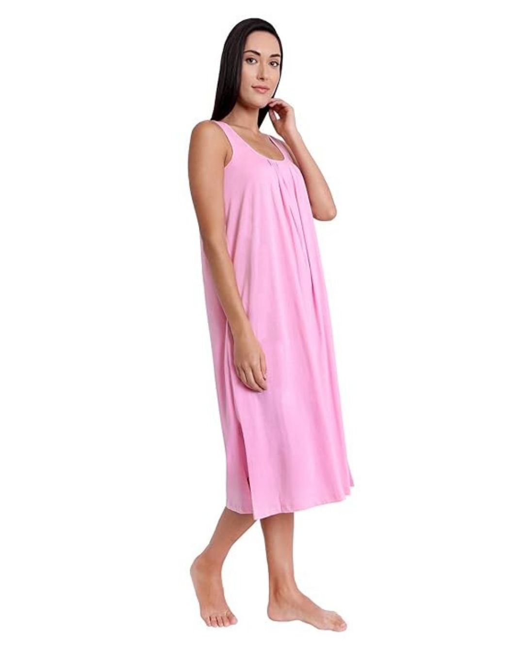 TWGE Cotton Full Length Camisole for Women - Long Innerwear - Color Pink