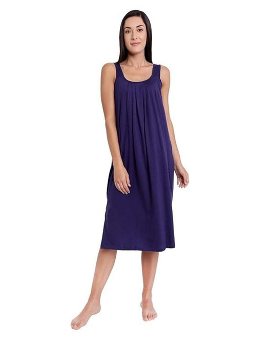 TWGE Cotton Full Length Camisole for Women - Long Innerwear - Color Purple