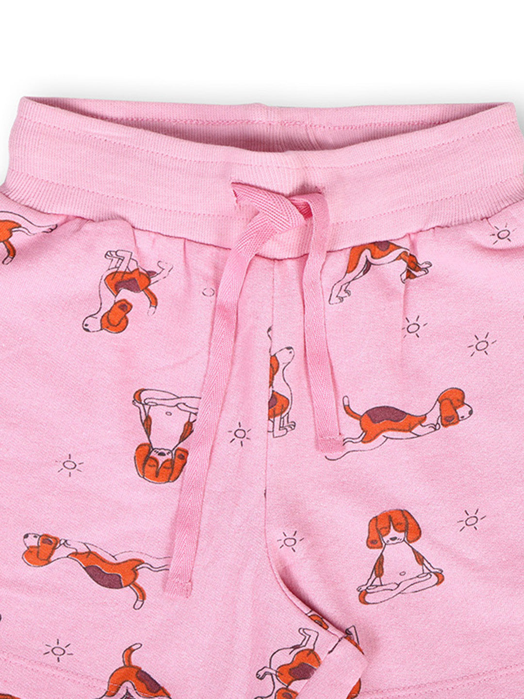 TWGE - Kids Shorts for Girls - Short Pants - Printed Regular Fit Half Pants - Color Pink