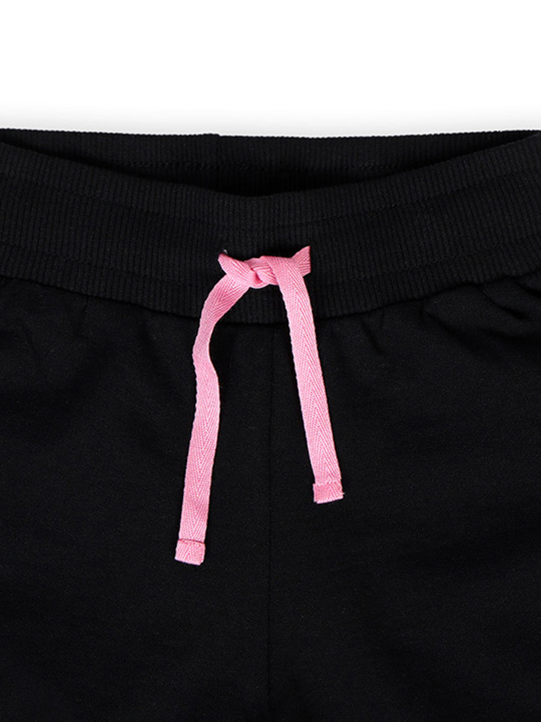 TWGE - Kids Shorts for Girls - Short Pants - Printed Regular Fit Half Pants - Color Black