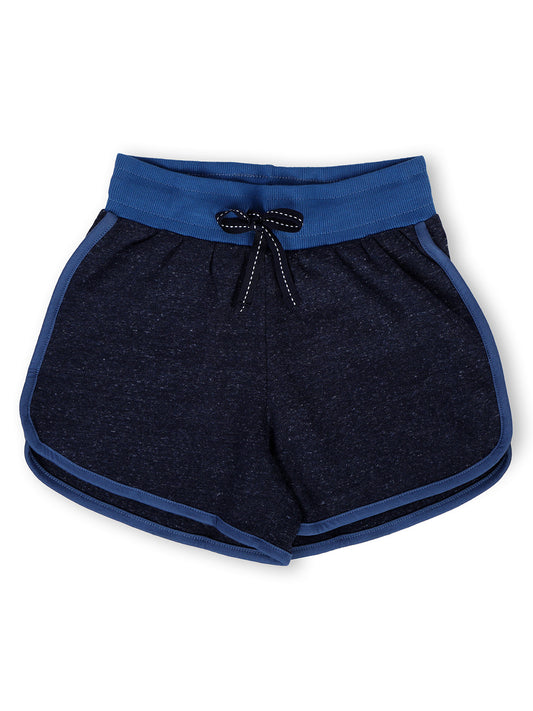 TWGE - Kids Shorts for Girls - Short Pants - Printed Regular Fit Half Pants - Color Navy