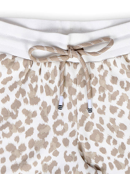 TWGE - Kids Shorts for Girls - Short Pants - Printed Regular Fit Half Pants - Color Hazzel White