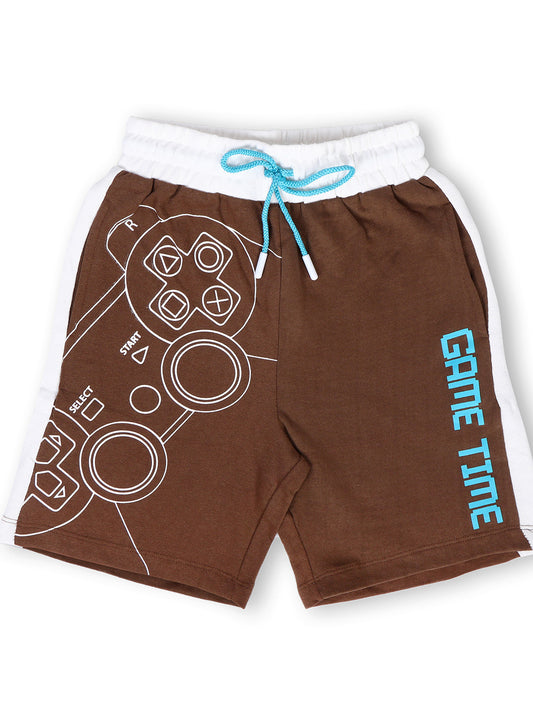 TWGE - Kids Shorts for Boys - Short Pants - Cotton Printed Regular Fit Half Pants - Brown