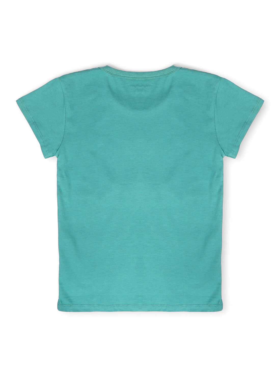 TWGE - Kids Tshirt for Girls - Printed Regular Fit Tees - Color Mint green