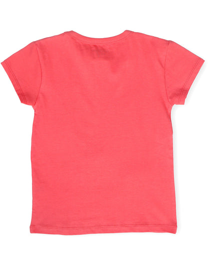 TWGE - Kids Tshirt for Girls - Printed Regular Fit Tees - Color Pink