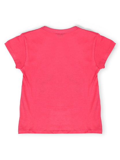 TWGE - Kids Tshirt for Girls - Printed Regular Fit Tees - Color Baby Pink