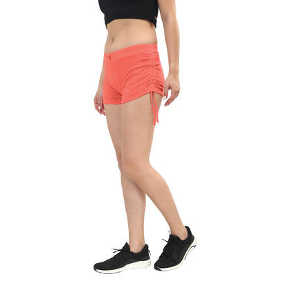 TWGE Women Cotton Hot Shorts - Short Pants for Ladies - Ideal for Gym Yoga & Nightwear - Color Dark Peach